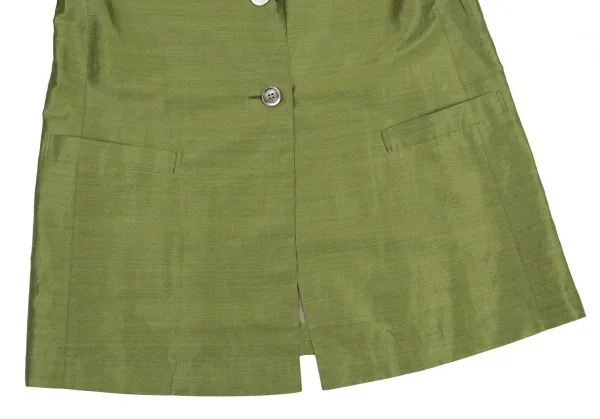 レキップヨシエイナバL'EQUIPE YOSHIE INABA リネンポリ光沢テーラードジャケット 抹茶38 K-81685_007