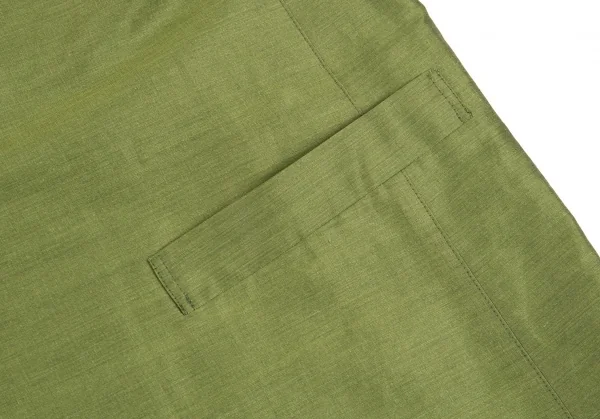 レキップヨシエイナバL'EQUIPE YOSHIE INABA リネンポリ光沢テーラードジャケット 抹茶38 K-81685_008