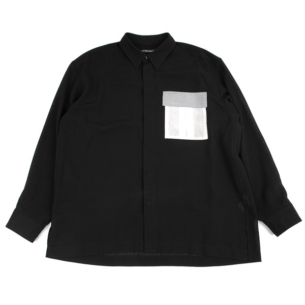 イッセイミヤケ メンISSEY MIYAKE MEN モノトーン比翼シャツ 黒3 | DC 