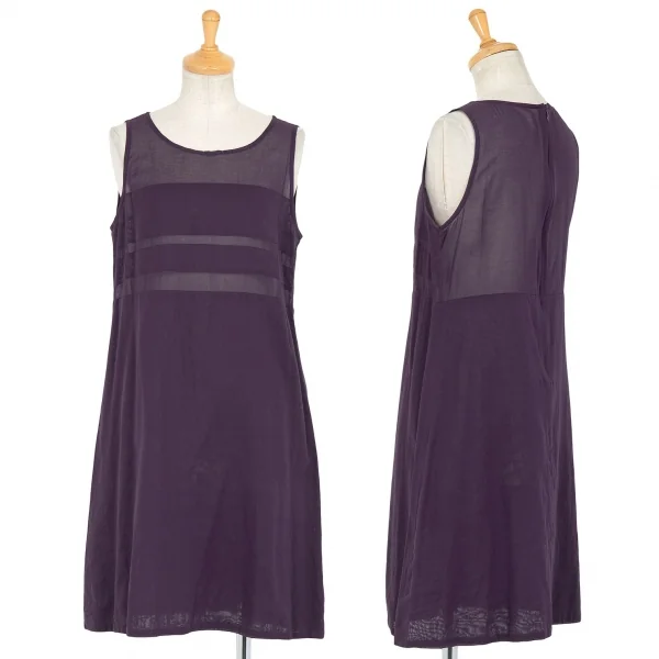 gigli See-through Switched Sleeveless Dress Purple 38(M) K-81708_001