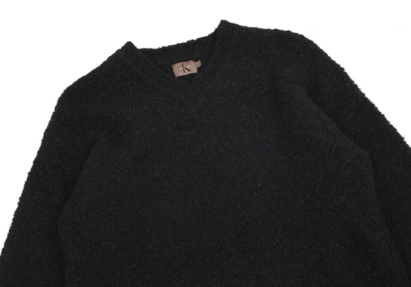 カルバンクラインCalvin Klein Vネックループニットセーター 黒L K-81717_003