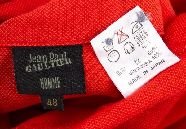 ジャンポールゴルチエ オムJean Paul GAULTIER HOMME コットンポリロングポイントカラーシャツ 赤48 K-81726_014