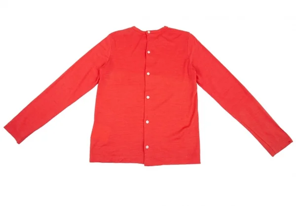 トリココムデギャルソンtricot COMME des GARCONS ウールドット後ろボタン長袖カットソー 赤S位 K-81754_010