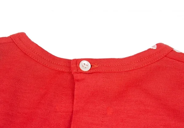 トリココムデギャルソンtricot COMME des GARCONS ウールドット後ろボタン長袖カットソー 赤S位 K-81754_011
