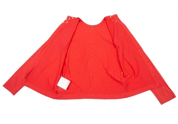 トリココムデギャルソンtricot COMME des GARCONS ウールドット後ろボタン長袖カットソー 赤S位 K-81754_012
