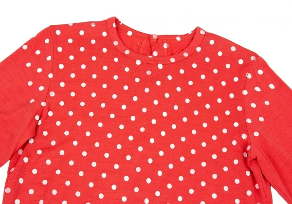 トリココムデギャルソンtricot COMME des GARCONS ウールドット後ろボタン長袖カットソー 赤S位 K-81754_003