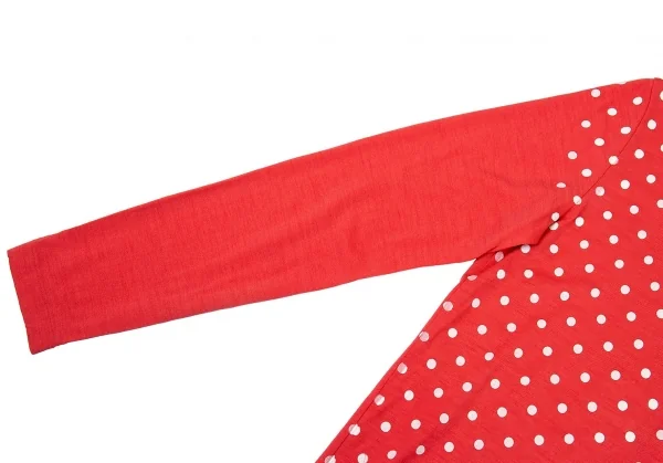 トリココムデギャルソンtricot COMME des GARCONS ウールドット後ろボタン長袖カットソー 赤S位 K-81754_005
