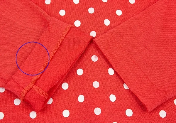 トリココムデギャルソンtricot COMME des GARCONS ウールドット後ろボタン長袖カットソー 赤S位 K-81754_007