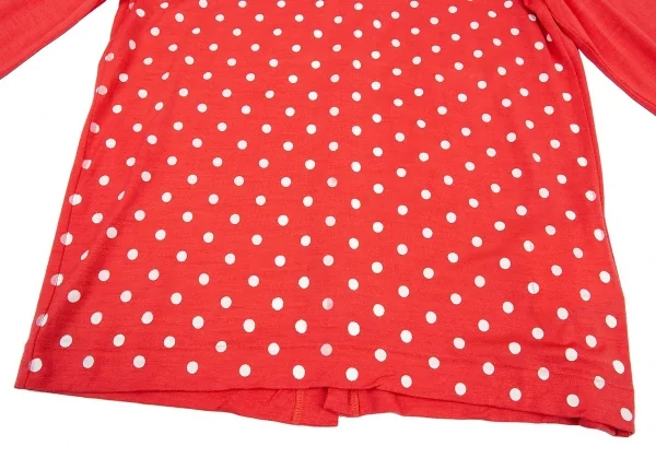 トリココムデギャルソンtricot COMME des GARCONS ウールドット後ろボタン長袖カットソー 赤S位 K-81754_009