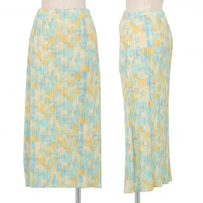 プリーツプリーズPLEATS PLEASE ボカシブロックチェックスカート
