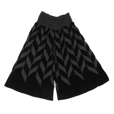 イッセイミヤケ ミーISSEY MIYAKE me カリフラワーベロア切替ワイドパンツ
