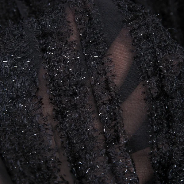 Unbranded Glitter Shaggy Striped Dress K-81844_011