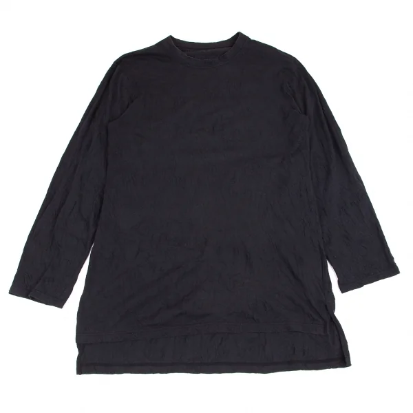 グラウンド ワイGround Y ポリコットンシワ加工カットソー 黒3 K-81856_001