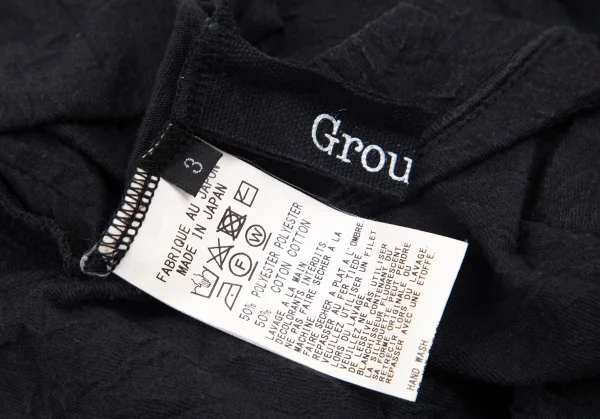 グラウンド ワイGround Y ポリコットンシワ加工カットソー 黒3 K-81856_010