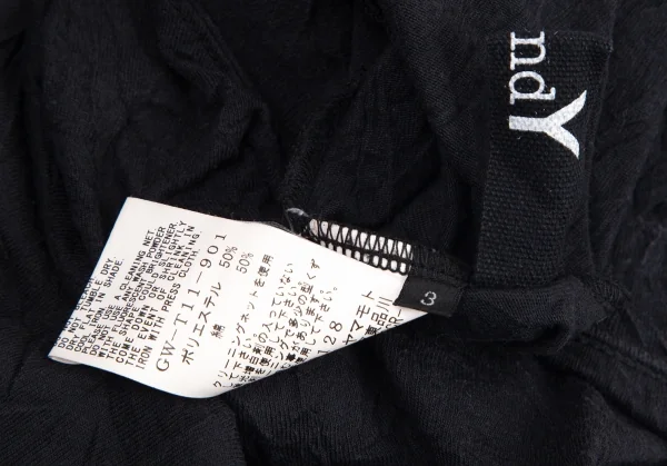 グラウンド ワイGround Y ポリコットンシワ加工カットソー 黒3 K-81856_011