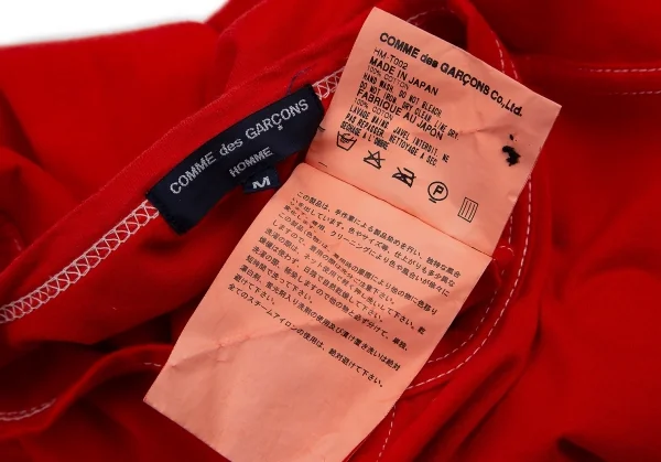 コムデギャルソン オムCOMME des GARCONS HOMME コットン天竺製品染めヘンリーネックTシャツ 赤M K-81915_011