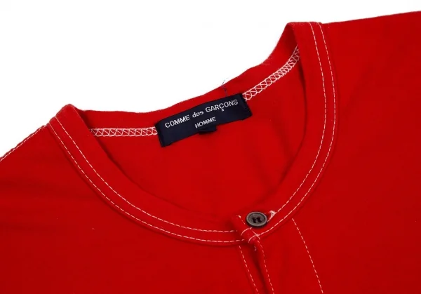 コムデギャルソン オムCOMME des GARCONS HOMME コットン天竺製品染めヘンリーネックTシャツ 赤M K-81915_003