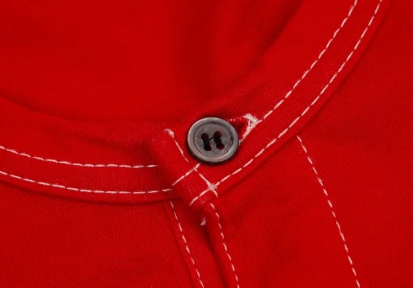 コムデギャルソン オムCOMME des GARCONS HOMME コットン天竺製品染めヘンリーネックTシャツ 赤M K-81915_004