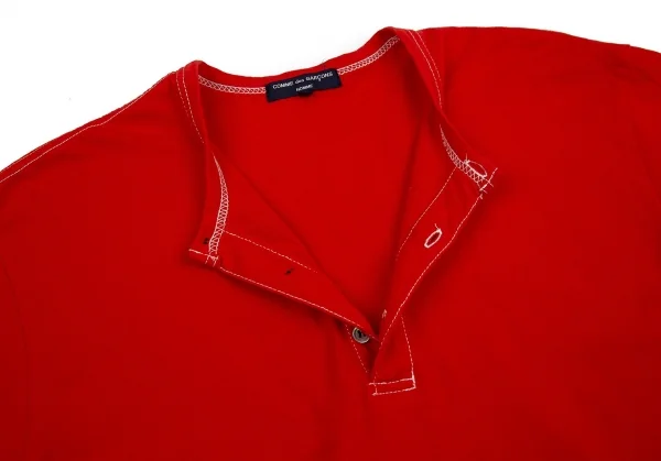 コムデギャルソン オムCOMME des GARCONS HOMME コットン天竺製品染めヘンリーネックTシャツ 赤M K-81915_005