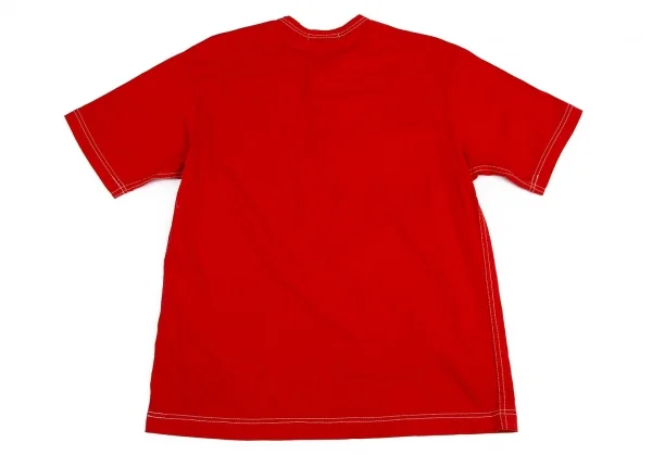 コムデギャルソン オムCOMME des GARCONS HOMME コットン天竺製品染めヘンリーネックTシャツ 赤M K-81915_009