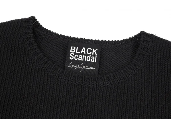 ブラックスキャンダル ヨウジヤマモトBLACK Scandal Yohji Yamamoto スパイダーウェブ刺繍ロングニット 黒3 K-81984_003