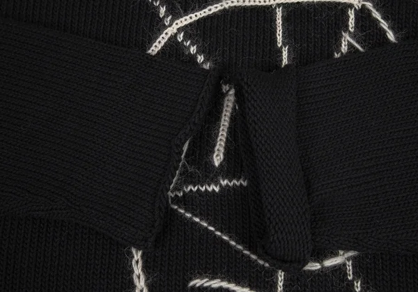 ブラックスキャンダル ヨウジヤマモトBLACK Scandal Yohji Yamamoto スパイダーウェブ刺繍ロングニット 黒3 K-81984_005