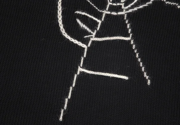 ブラックスキャンダル ヨウジヤマモトBLACK Scandal Yohji Yamamoto スパイダーウェブ刺繍ロングニット 黒3 K-81984_007