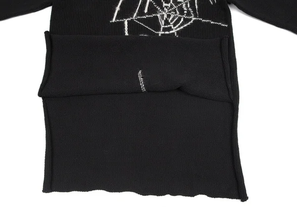 ブラックスキャンダル ヨウジヤマモトBLACK Scandal Yohji Yamamoto スパイダーウェブ刺繍ロングニット 黒3 K-81984_009