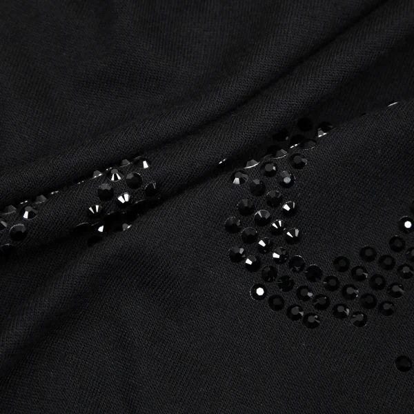 ヨウジヤマモト プールオムYohji Yamamoto POUR HOMME ラインストーンプリントラグランカットソー 黒3 K-81991_012