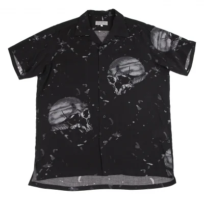 ヨウジヤマモト プールオムYohji Yamamoto POUR HOMME テンセルスカルプリント半袖シャツ