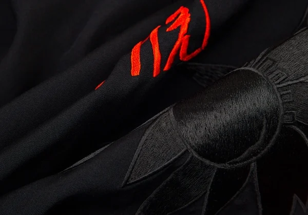 ヨウジヤマモト プールオムYohji Yamamoto POUR HOMME 阪急限定ウールギャババック諸行無常刺繍シャツコート 黒3 K-82015_018