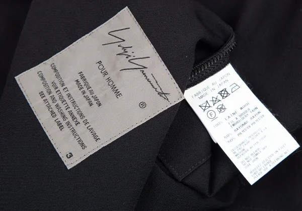 ヨウジヤマモト プールオムYohji Yamamoto POUR HOMME 阪急限定ウールギャババック諸行無常刺繍シャツコート 黒3 K-82015_019