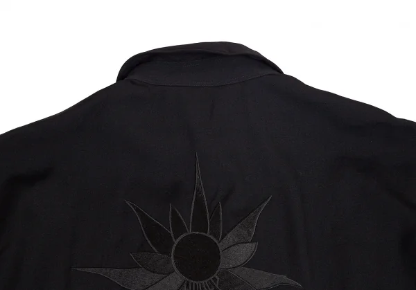 ヨウジヤマモト プールオムYohji Yamamoto POUR HOMME 阪急限定ウールギャババック諸行無常刺繍シャツコート 黒3 K-82015_003