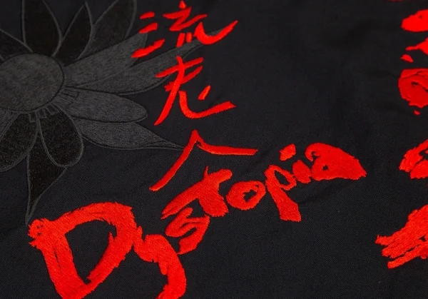 ヨウジヤマモト プールオムYohji Yamamoto POUR HOMME 阪急限定ウールギャババック諸行無常刺繍シャツコート 黒3 K-82015_006