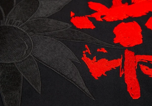 ヨウジヤマモト プールオムYohji Yamamoto POUR HOMME 阪急限定ウールギャババック諸行無常刺繍シャツコート 黒3 K-82015_007