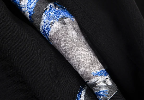 ヨウジヤマモト プールオムYohji Yamamoto POUR HOMME フロントプリント刺繍デザインジャケット 黒4 K-82026_015