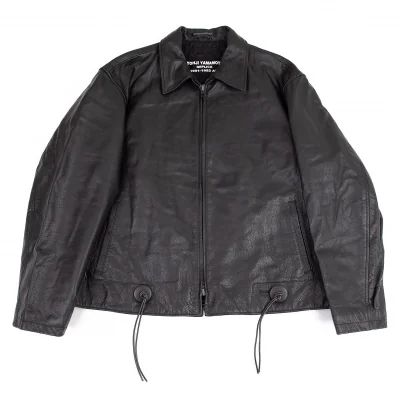 ヨウジヤマモト プールオムYohji Yamamoto POUR HOMME REPLICA 1991-1992A/Wレプリカバッファローレザー中綿ブルゾン 黒