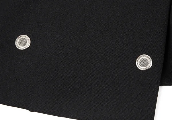 ヨウジヤマモト プールオムYohji Yamamoto POUR HOMME REPLICA 1988S/S 復刻ウールギャバメッシュアイレットロングジャケット 黒3 K-82049_009