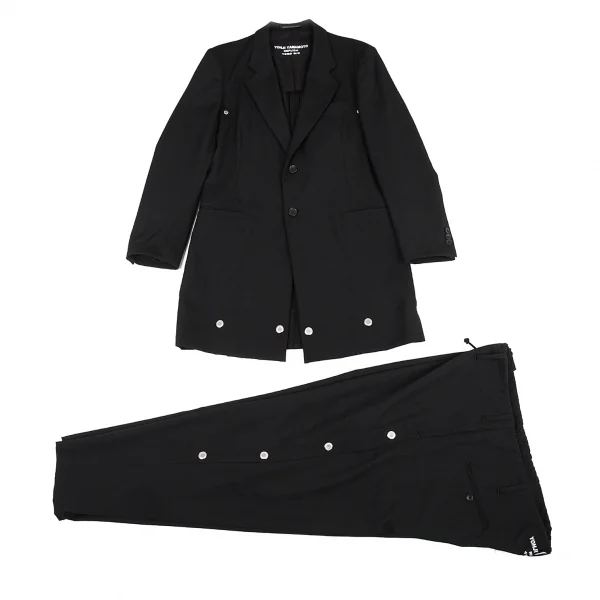 ヨウジヤマモト プールオムYohji Yamamoto POUR HOMME REPLICA 1988S/S 復刻ウールギャバメッシュアイレット紐パンツ 黒3 K-82050_017