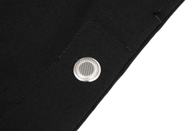 ヨウジヤマモト プールオムYohji Yamamoto POUR HOMME REPLICA 1988S/S 復刻ウールギャバメッシュアイレット紐パンツ 黒3 K-82050_007