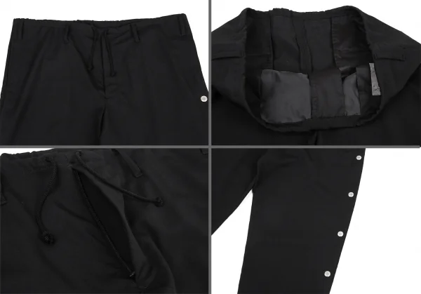 ヨウジヤマモト プールオムYohji Yamamoto POUR HOMME REPLICA 1988S/S 復刻ウールギャバメッシュアイレットセットアップスーツ 黒3 K-82051_012