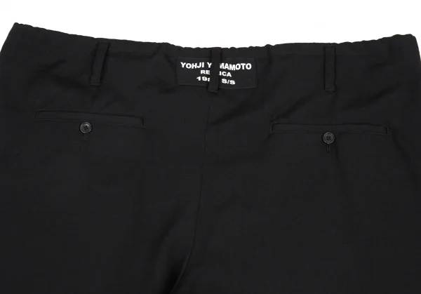 ヨウジヤマモト プールオムYohji Yamamoto POUR HOMME REPLICA 1988S/S 復刻ウールギャバメッシュアイレットセットアップスーツ 黒3 K-82051_016