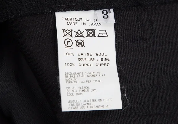 ヨウジヤマモト プールオムYohji Yamamoto POUR HOMME REPLICA 1988S/S 復刻ウールギャバメッシュアイレットセットアップスーツ 黒3 K-82051_019