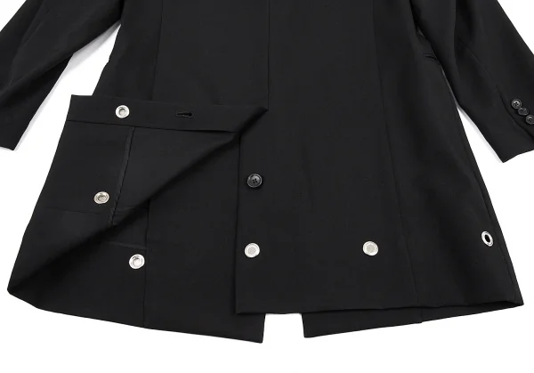 ヨウジヤマモト プールオムYohji Yamamoto POUR HOMME REPLICA 1988S/S 復刻ウールギャバメッシュアイレットセットアップスーツ 黒3 K-82051_008