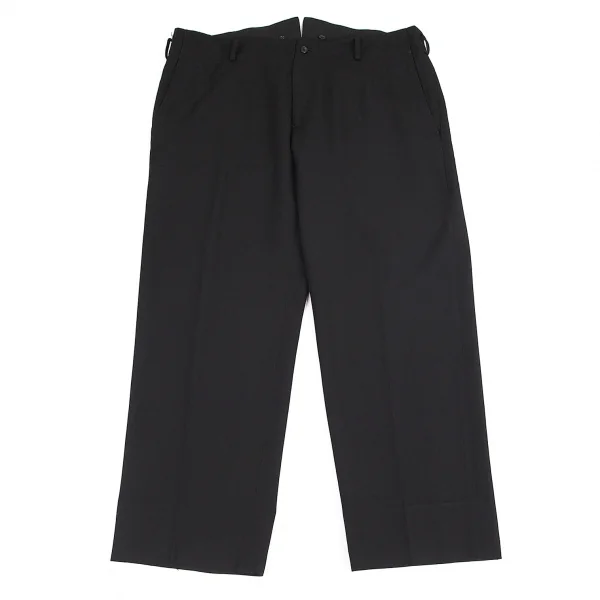 ヨウジヤマモト プールオムYohji Yamamoto POUR HOMME ウールギャバサスペンダーボタンパンツ 黒6 K-82067_001