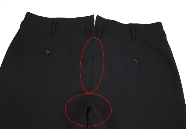 ヨウジヤマモト プールオムYohji Yamamoto POUR HOMME ウールギャバサスペンダーボタンパンツ 黒6 K-82067_010