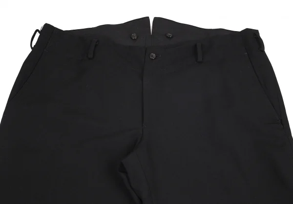ヨウジヤマモト プールオムYohji Yamamoto POUR HOMME ウールギャバサスペンダーボタンパンツ 黒6 K-82067_002