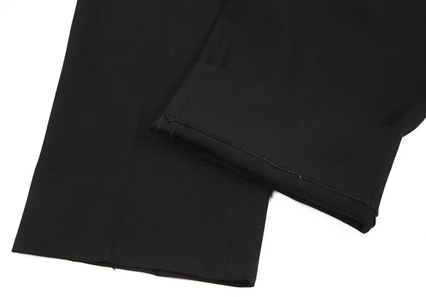 ヨウジヤマモト プールオムYohji Yamamoto POUR HOMME ウールギャバサスペンダーボタンパンツ 黒6 K-82067_008