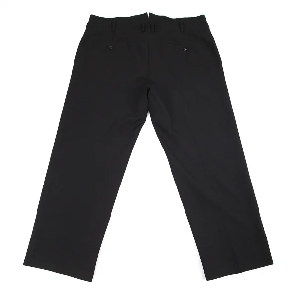 ヨウジヤマモト プールオムYohji Yamamoto POUR HOMME ウールギャバサスペンダーボタンパンツ 黒6 K-82067_009