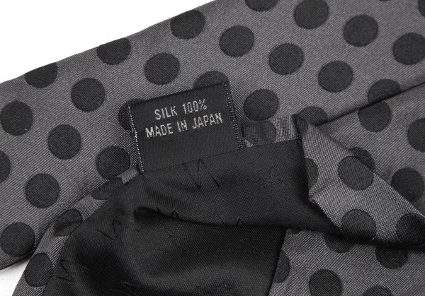 ヨウジヤマモトYohji Yamamoto シルクドットジャカードネクタイ 黒グレー K-82071_010